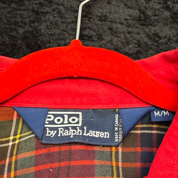 Vintage Polo Ralph Lauren Red Zip-Up Jacket plaid flannel lining - Picture 2 of 10